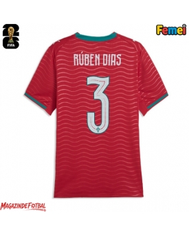 Portugalia Ruben Dias #3 Echipament de Fotbal Replică Mondial 2026 Femei Acasa